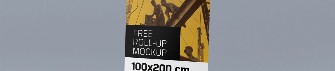 Free PSD Roll-Up Stand Mockup