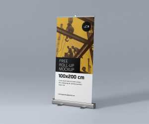 Free PSD Roll-Up Stand Mockup