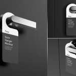 Free PSD set Door Hanger Mockups with Handle