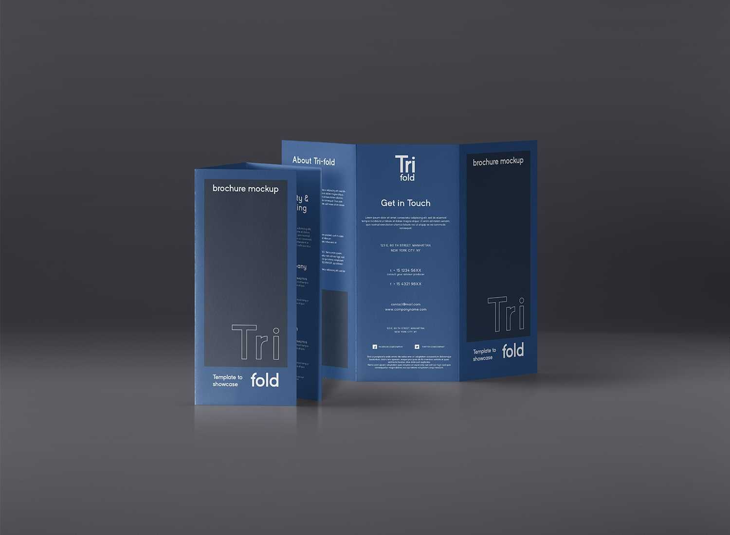 Free PSD Tri-Fold Mockup US A4