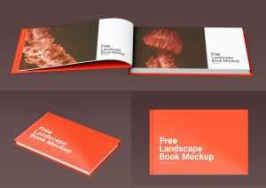 Free PSD Wedding Album Landscape Book Mockups Free PSD Set