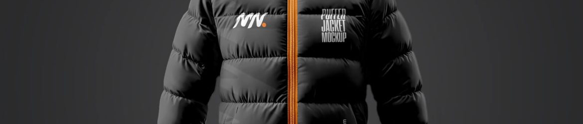 Free Puffer Winter Jacket Mockup PSD