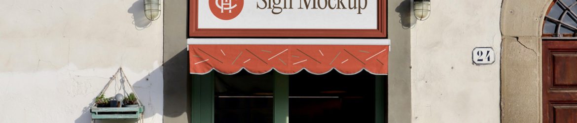 Free Ractangle Sign with Frame Mockup