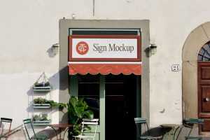 Free Ractangle Sign with Frame Mockup