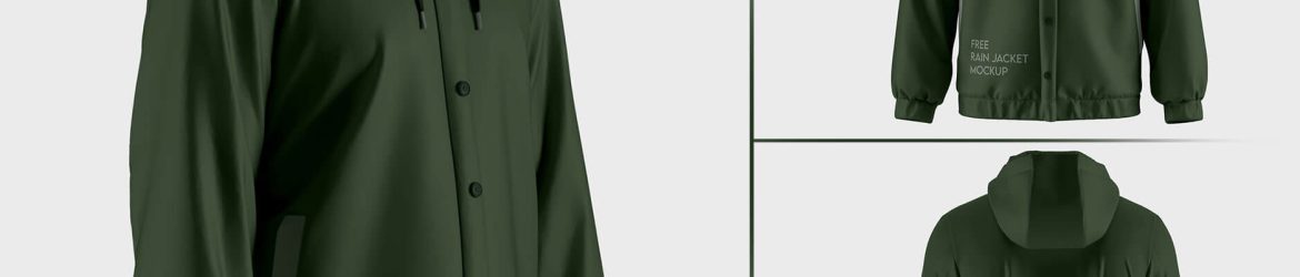 Free Rain Jacket PSD Mockups set