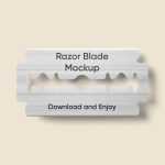 Free Razor Blade Mockup PSD Top View