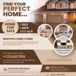 Free Real Estate Home for Sale Flyer PSD Template USA - Editable Property Listing Design