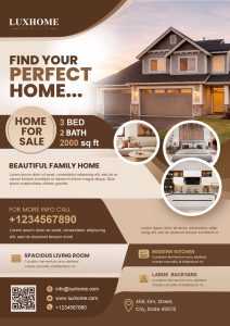 Free Real Estate Home for Sale Flyer PSD Template USA - Editable Property Listing Design