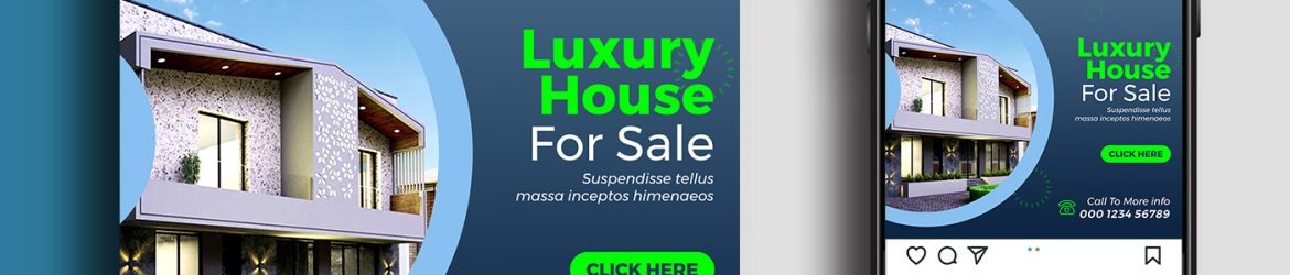 Free Real Estate Home for Sale Social Media Post Banner PSD Template