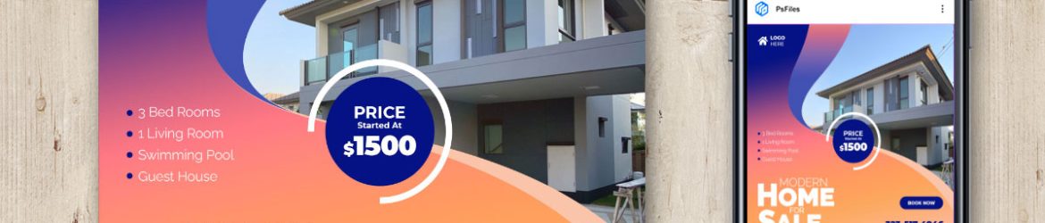 Free Real Estate Social Media Post Design PSD Template 02