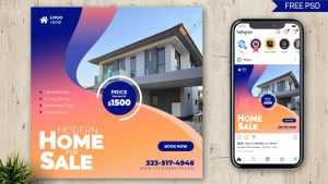 Free Real Estate Social Media Post Design PSD Template 02