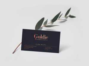 Free Realistic Business Card Front Side Mockup PSD with a Plant