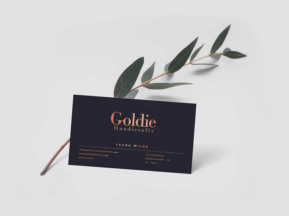 Free Realistic Business Card Front Side Mockup PSD with a Plant