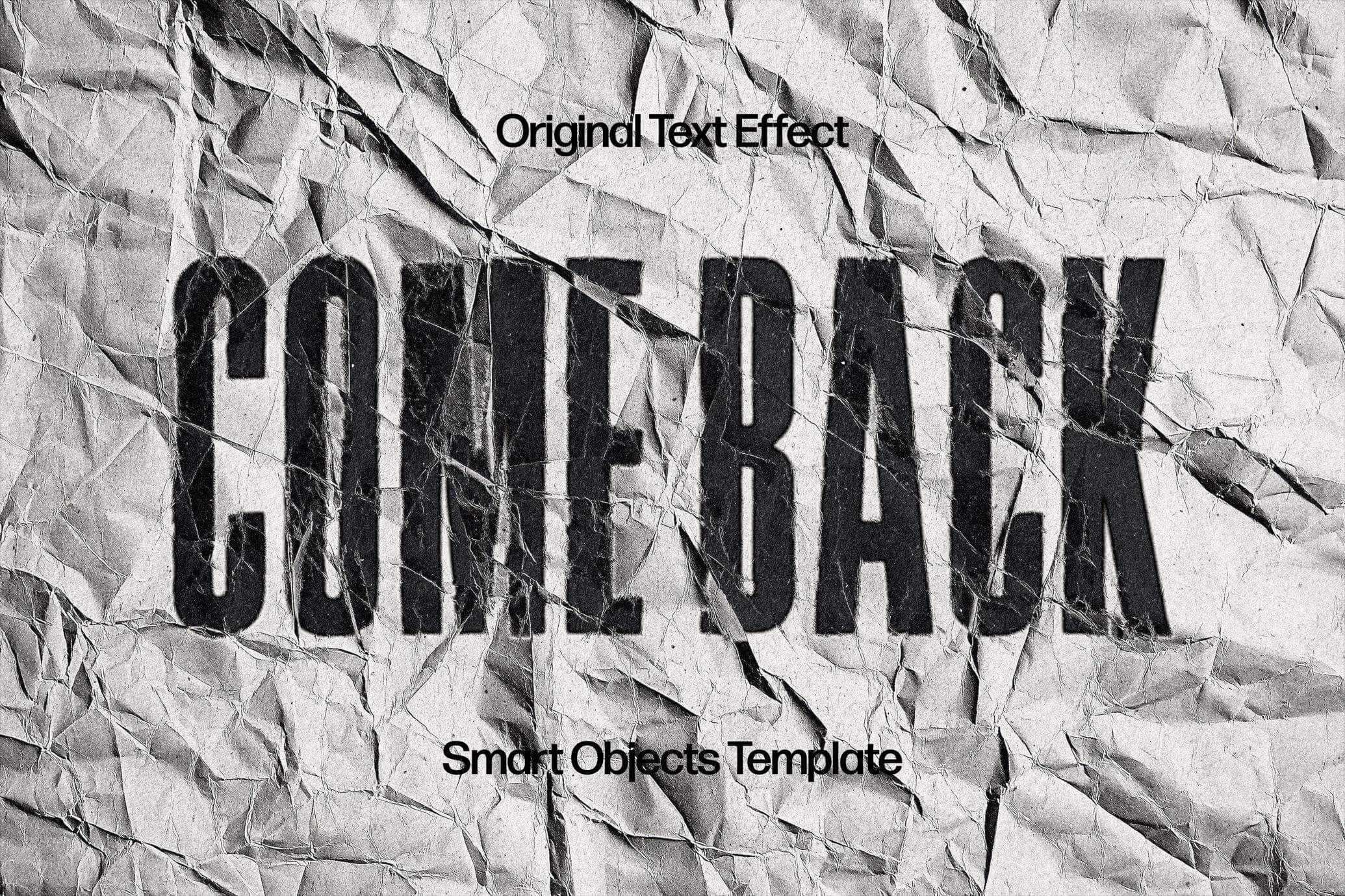 Free Realistic Crumpled Paper Text Effect PSD - Free Photoshop Files | PsFiles