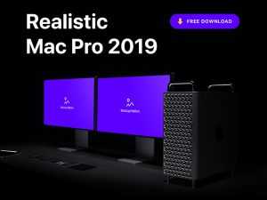 Free Realistic Dual Mac Pro 2019 Mockup PSD