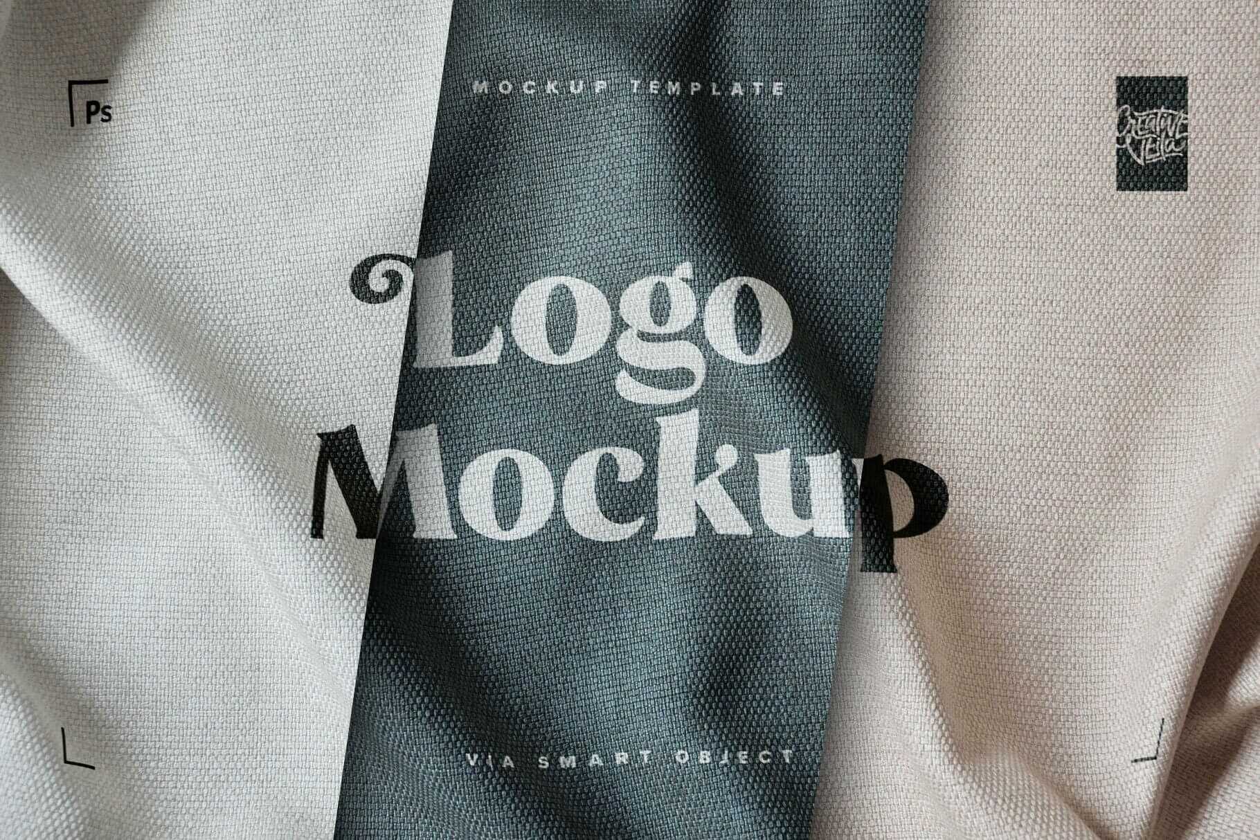 Free Realistic Fabric Print Logo Mockup PSD