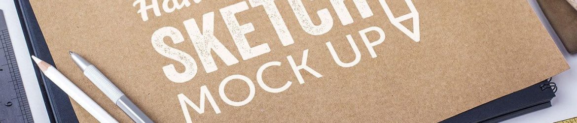 Free Realistic Hand Drawn 2 Sketch Book Mockup in Stationary Spot PSD