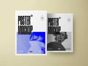 Free Realistic Paper Poster Mockup PSD