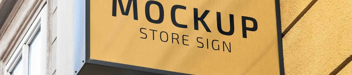 Free Realistic Store Sign Mockup Free Realistic Store Sign Mockup
