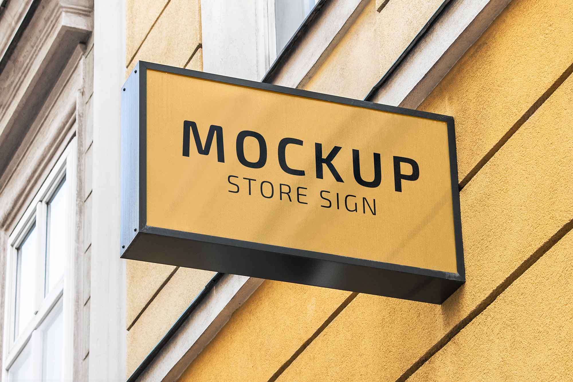 Free Realistic Store Sign Mockup
