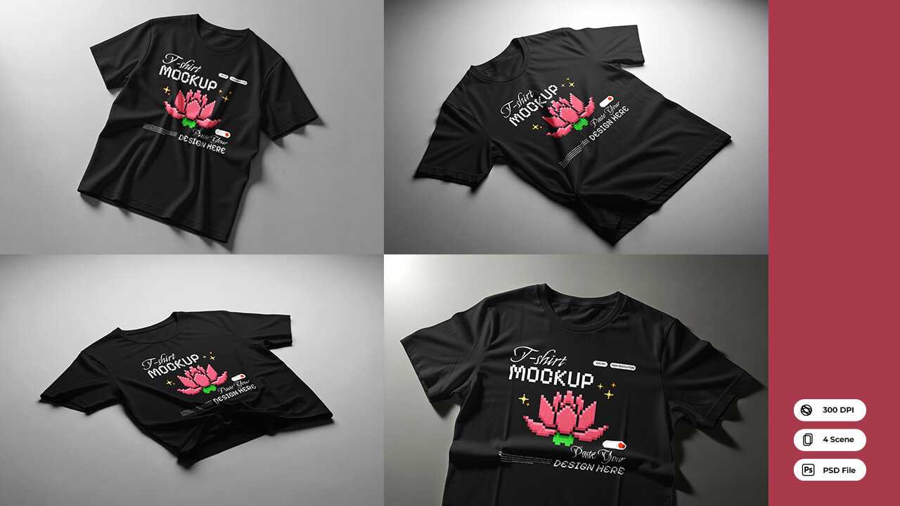 Free Realistic Studio T-Shirt Mockup PSD for Shopify