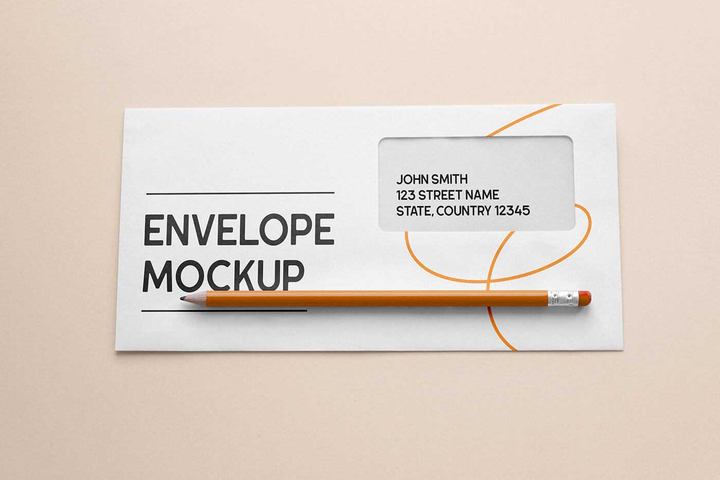Free Rectangle Envelope Cover Mockup PSD