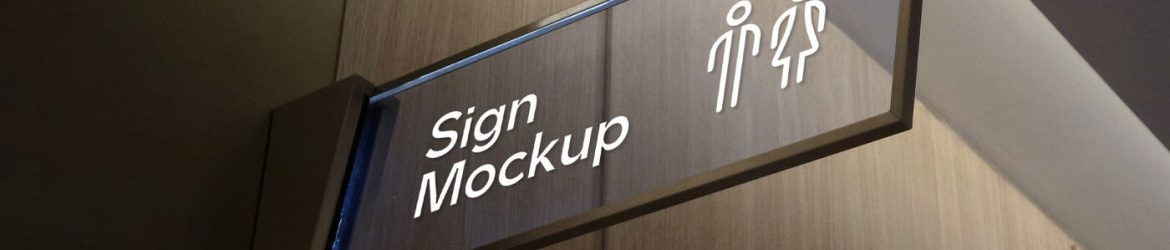 Free Rectangle Glass Sign Mockup PSD
