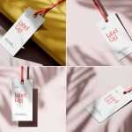 Free Rectangle Label Tags Mockups PSD set