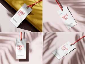 Free Rectangle Label Tags Mockups PSD set