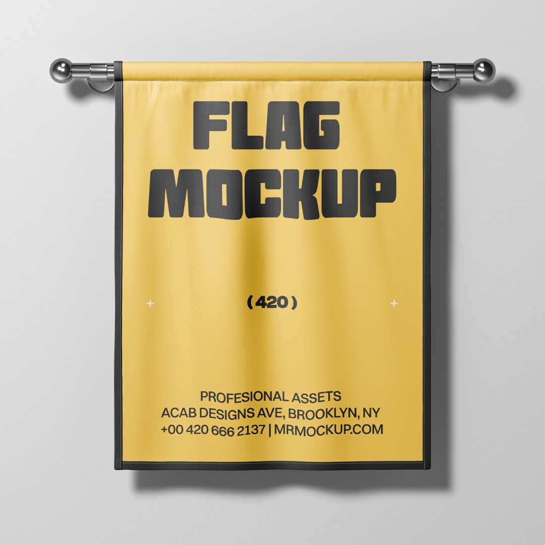 Free Rectangle Pennant Flag Mockup