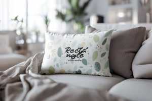 Free Rectangle Pillow Mockup On Couch