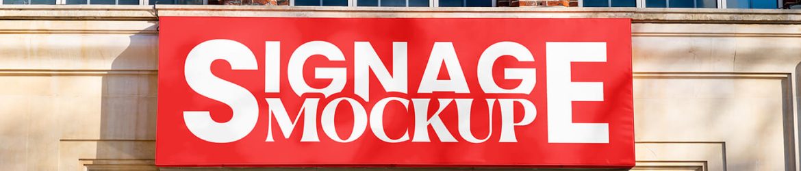 Free Rectangle Sign on Building Mockup PSD