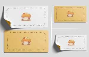 Free Rectangle Stickers Mockup PSD