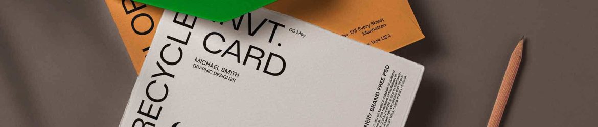 Free Recycled Paper Invitation Card Mockup PSD