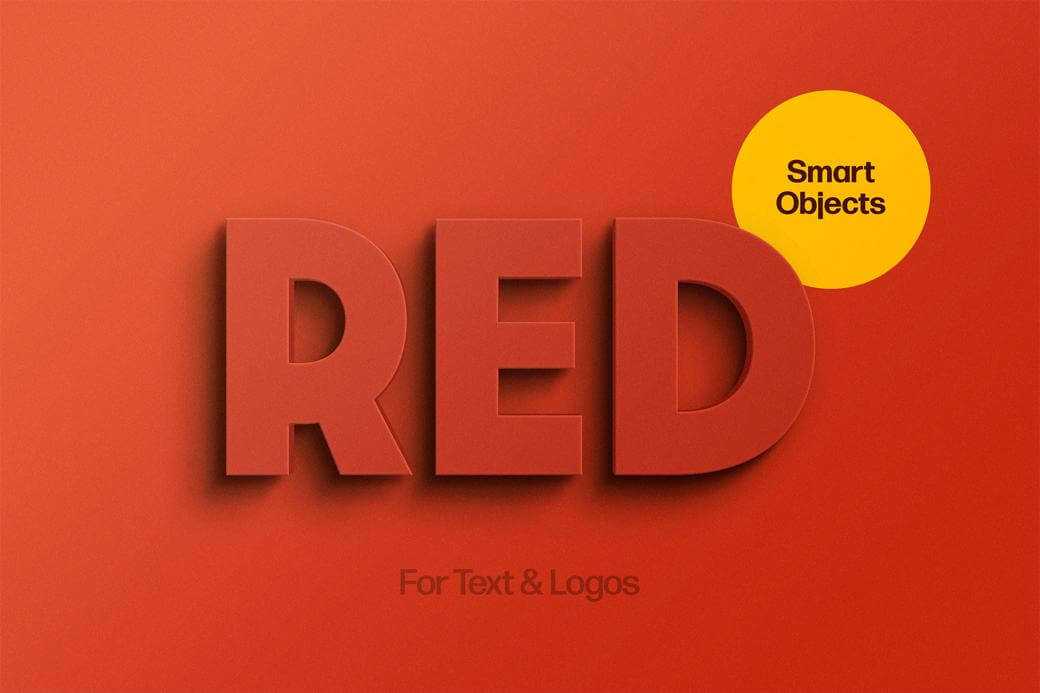 Free Red 3D Text Effect PSD