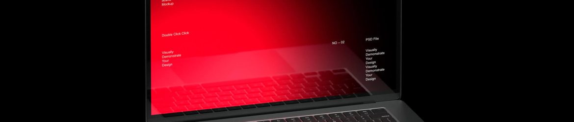 Free Red M3 MacBook Air Mockup PSD