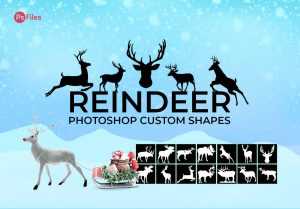 Free Reindeer Photoshop Custom Shapes Silhouettes