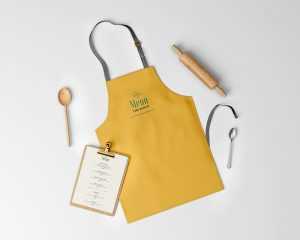 Free Restaurant Branding Apron Mockup PSD