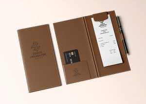 Free Restaurant Check Presenter Mockup