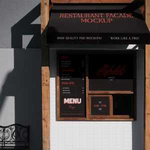 Free Restaurant Facade Mockup