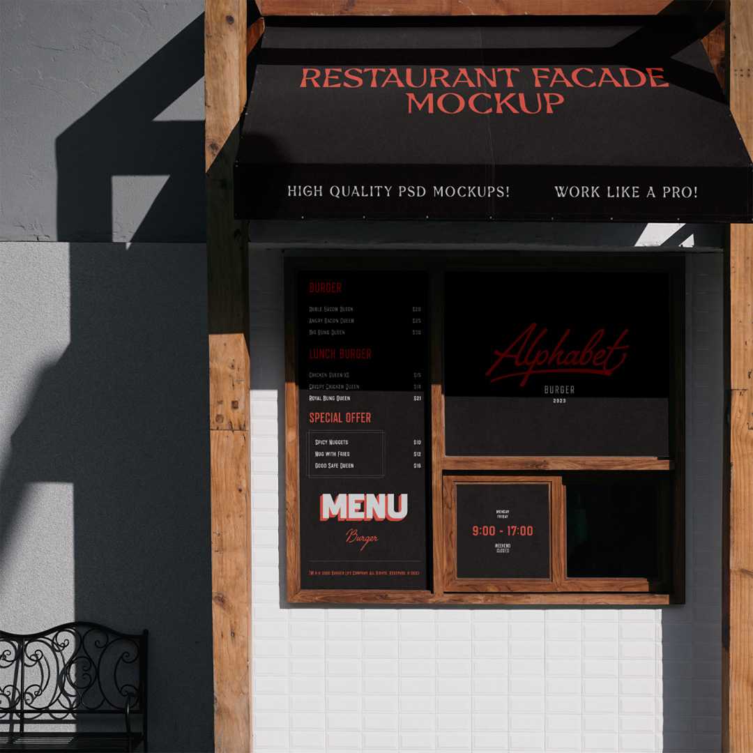 Free Restaurant Facade Mockup