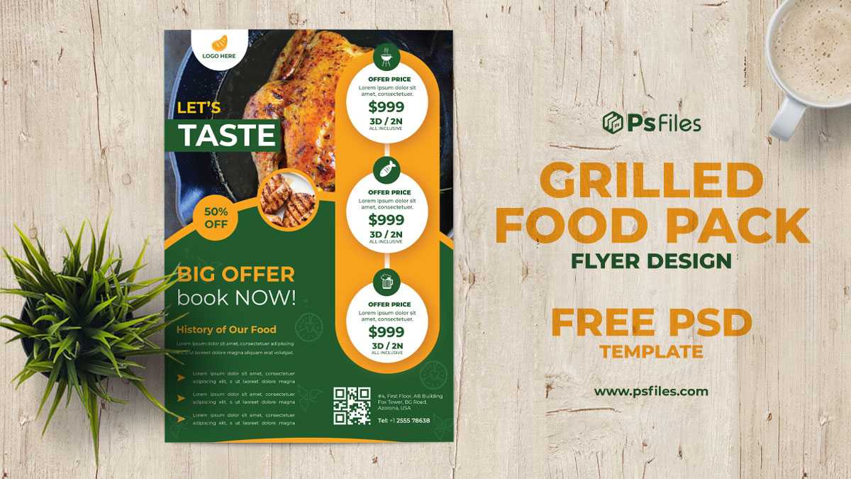 Free Restaurant Food Menu Flyer Design PSD Template