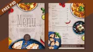 Free Restaurant Menu Design PSD Template