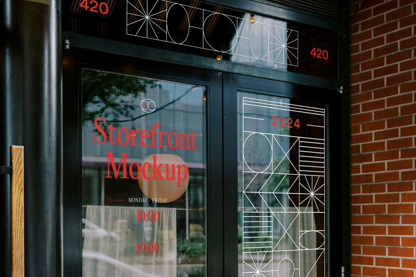 Free Restaurant Window Mockup
