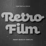 Free Retro Black & White Text Mockup and Logo Effect PSD