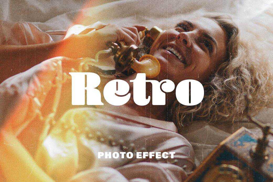 Free Retro Overlay Photo Effect PSD