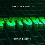 Free Retrowave Mesh Text Effect PSD — 80s Synthwave Photoshop Style Free Download
