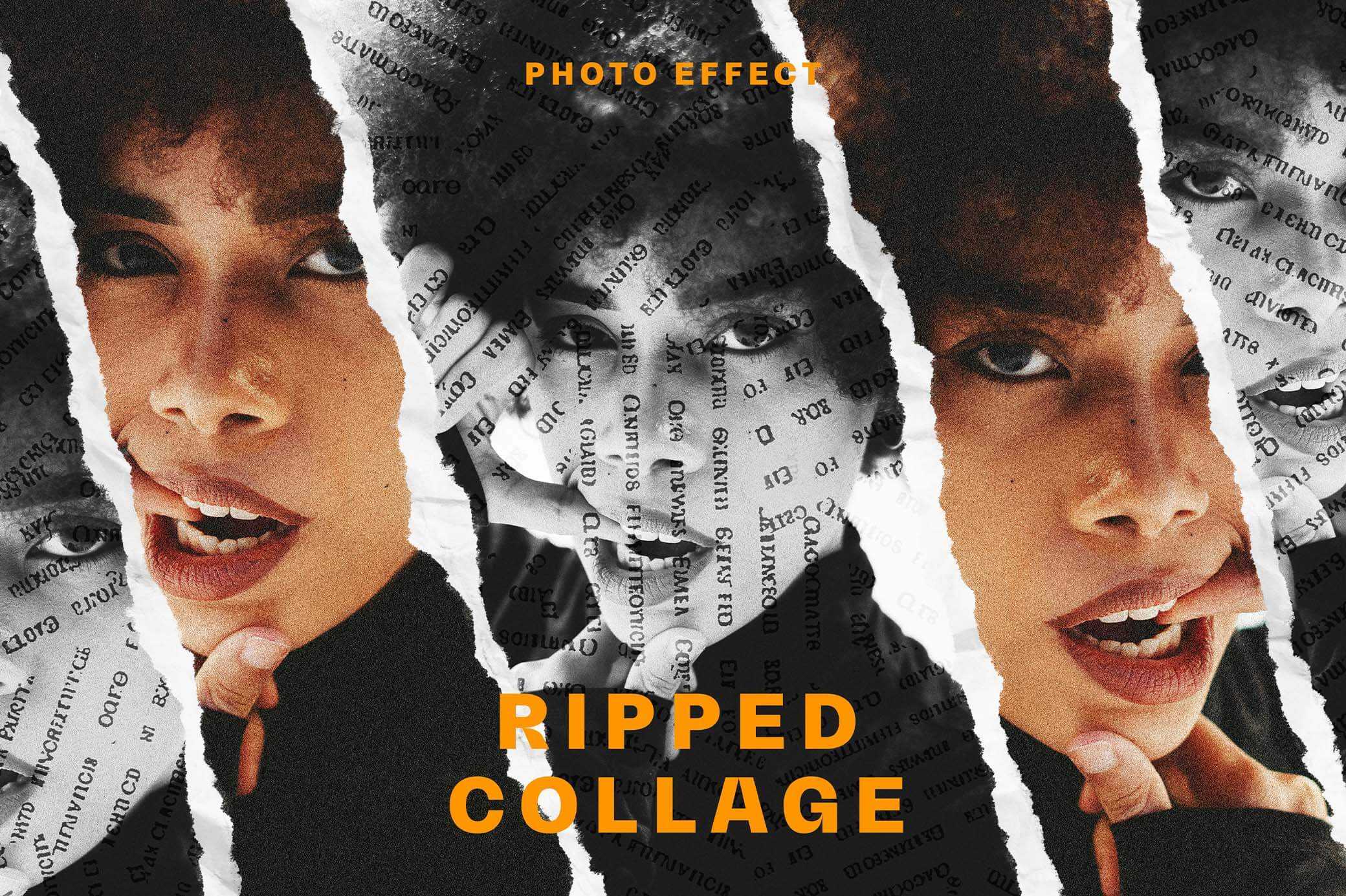 Free Ripped Paper Photo Effect PSD Template