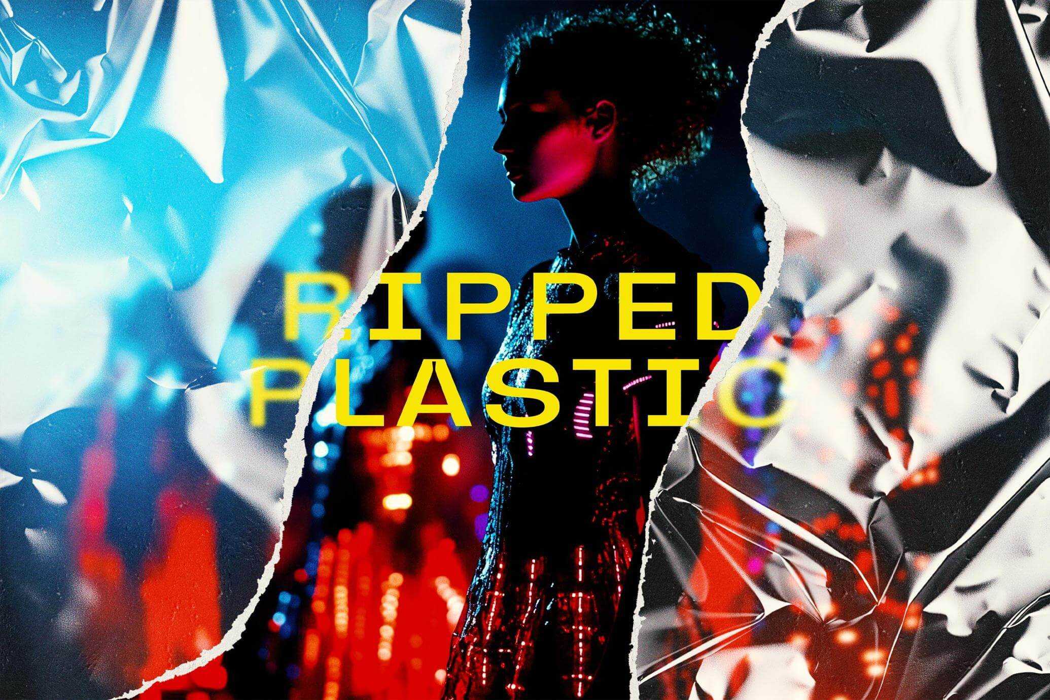 Free Ripped Plastic Photo Effect PSD