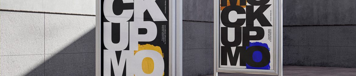Free Roadside Framed Street Poster Mockups PSD Set
